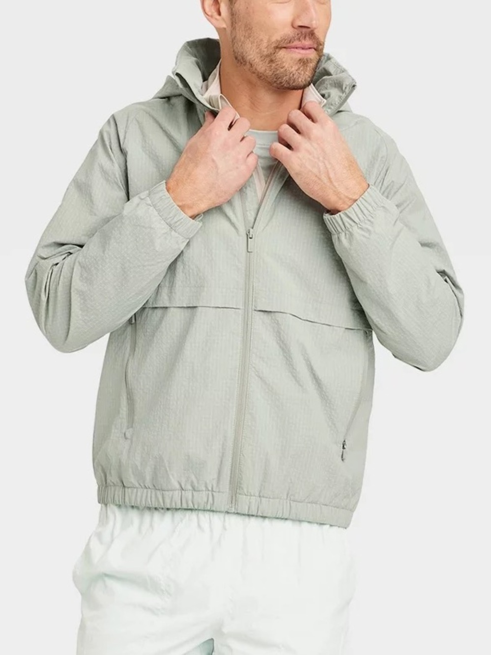 4/$20 - NWT Men’s All In Motion Packable Windbreaker Zip Up Jacket Green (small)